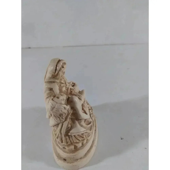 Marble Dust Pieta Jesus Mary Sculpture Italy 3x3 - Picture 4 of 9